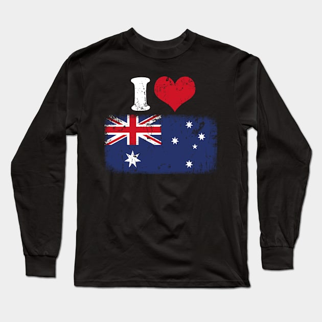 I love Australia Gifts Australian Flag Long Sleeve T-Shirt by Foxxy Merch